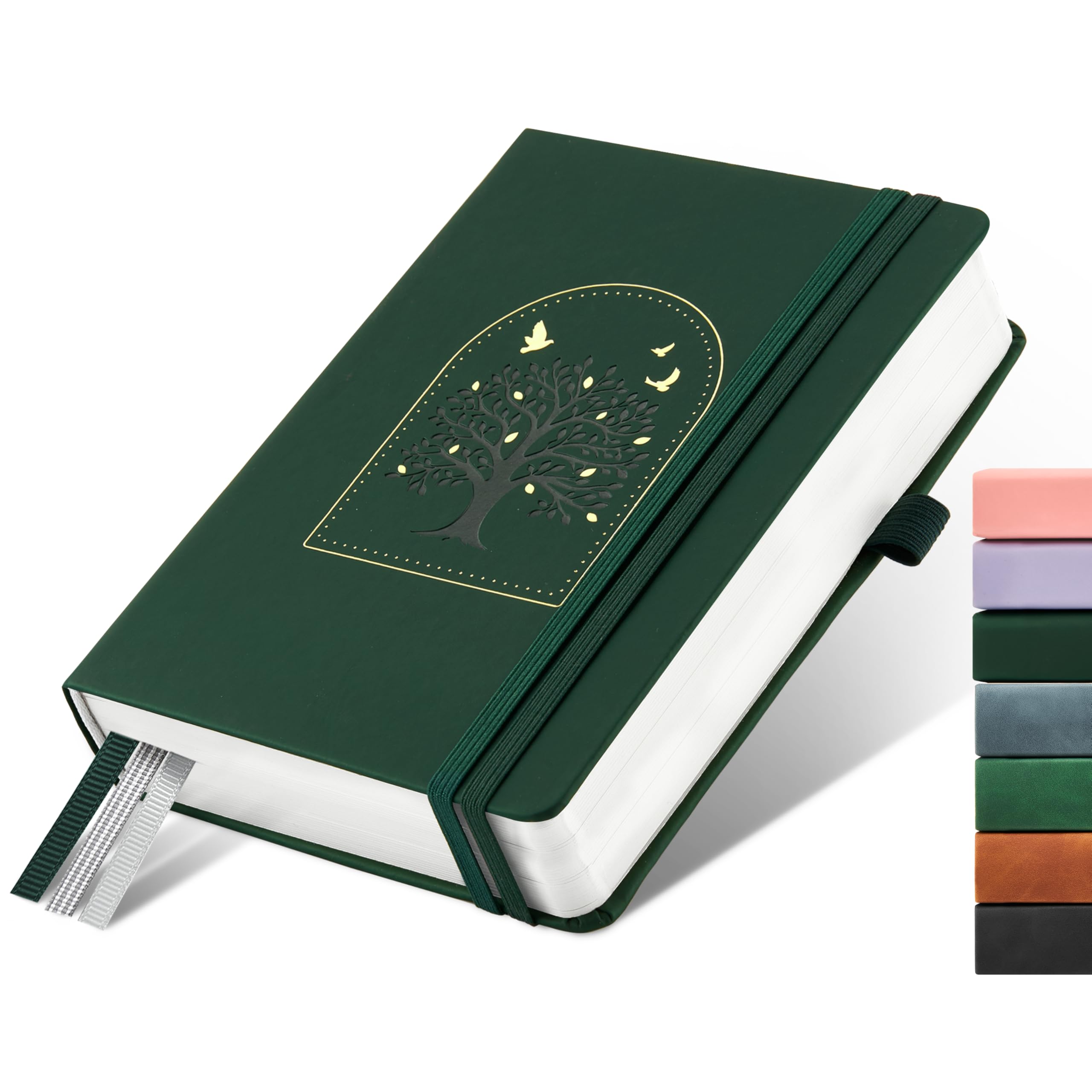 &And Per Se Lined Journal Notebook for Women&Men with Pattern, 365 Pages, 5.7'' x 8'' 100GSM Thick Paper, A5 Journals for Writing(Dark Green) — image 1