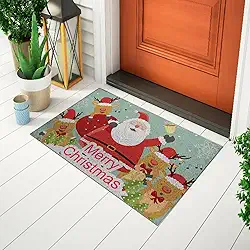 Tapete Capacho Divertido e Criativo Decorativo Para Porta Tema Natal - Papai Noel Musical Ca284