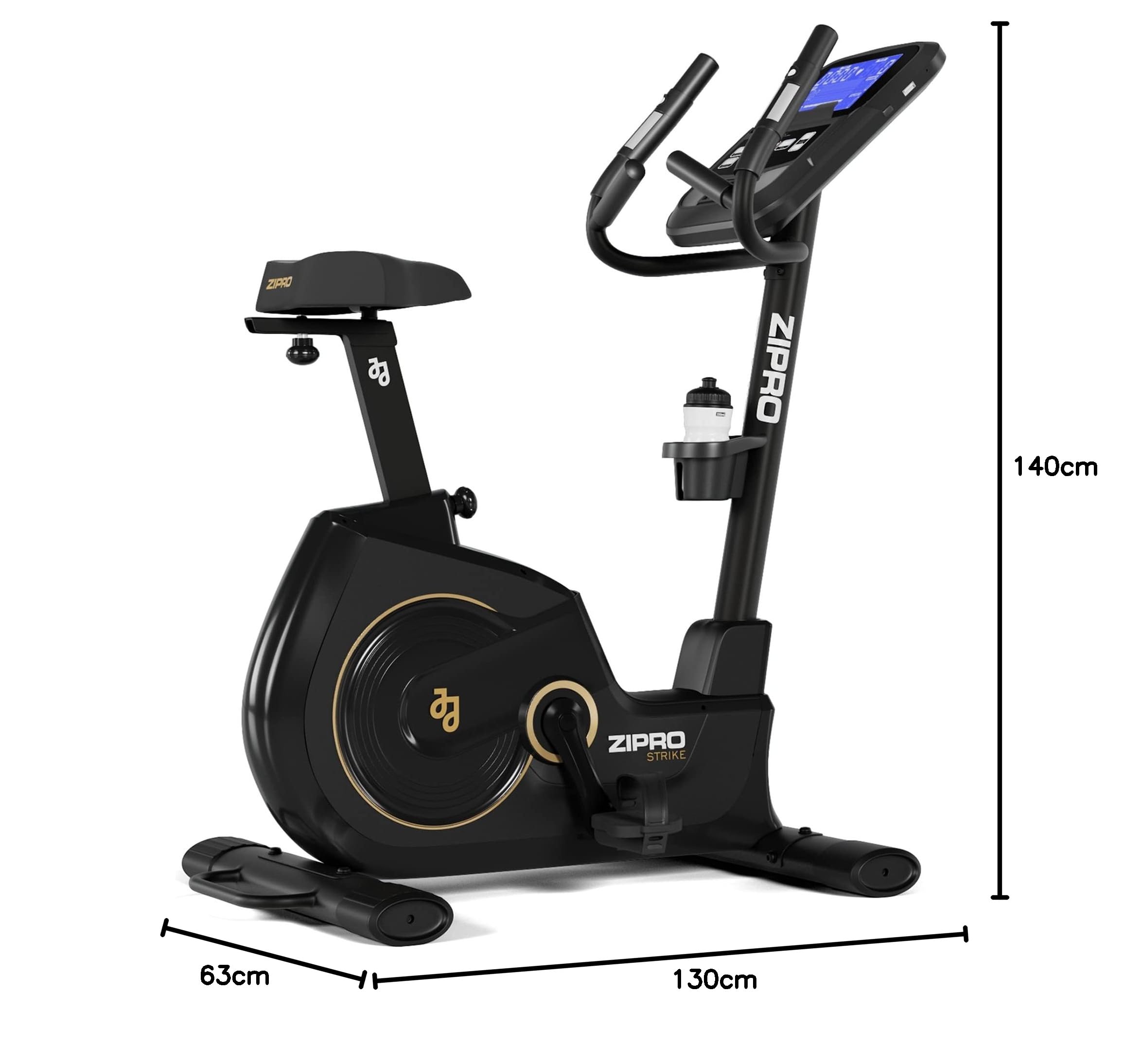 Zipro Rower treningowy Strike Gold, ergometr do fitnessu, magnetyczny trener rowerowy, ergometr do 150 kg, rower do użytku wewnętrznego, rower treningowy do domu, ergometr rowerowy, przewodowy