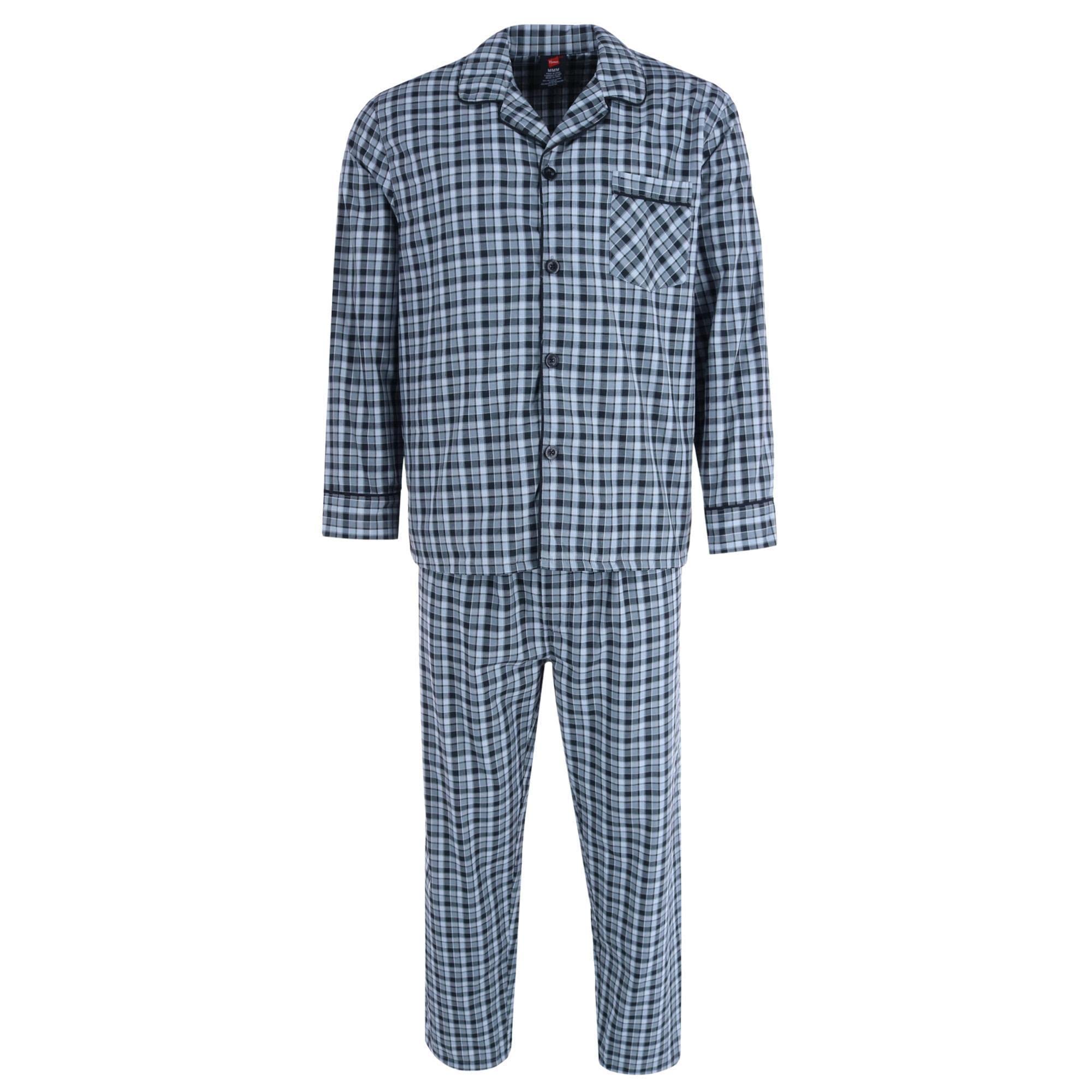 Hanes Men's Woven Plain-Weave Pajama Set