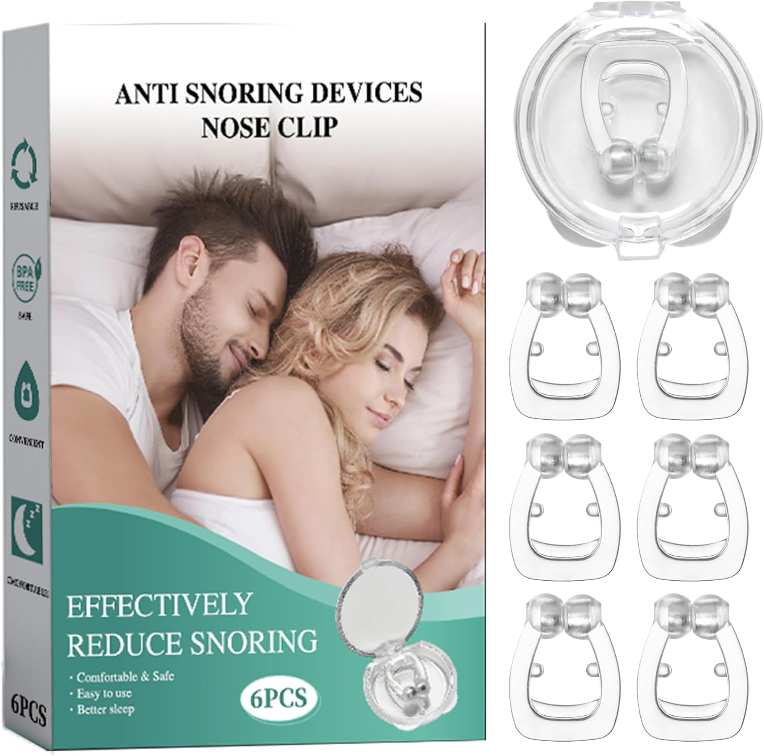 AntiSnoring Devices Silicone Anti Snore Nose Clip(6pcs