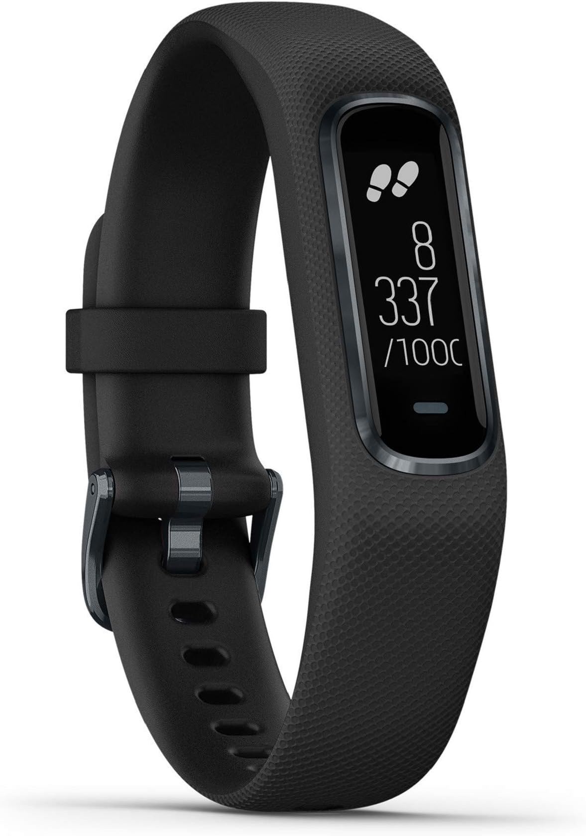 Garmin Small/Medium vivosmart 4 Smart Activity Tracker with Wrist-Based Heart Rate and Fitness Monitoring Tools - Black (Renewed)