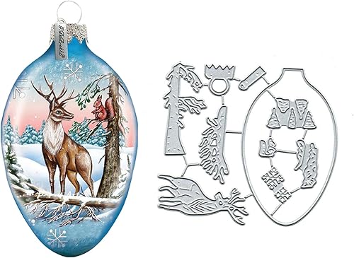 Miniatura 4 de Trineo de ciervo de Navidad, corte de copo de nieve de metal, troqueles de corte de árbol de snata de Feliz Navidad, álbumes de recortes, papel