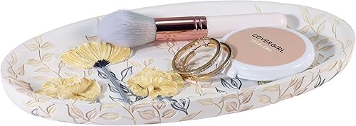 Miniatura 5 de Avanti Linens - Bandeja de tocador, accesorios multiusos para encimera, decoración de baño elegante (colección Marielle, amarillo)