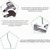Lampe à Pince E27 avec Douille Standard, Interrupteur et Prise Européenne, Lampe Pince pour Lit, Lampe de Table LED Réglable avec Col de Cygne Flexible, comme Lampe de Chevet, Lecture, Bureau - 4