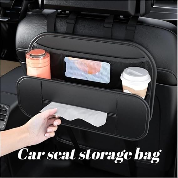 Car Back Storage Organizer Bag - Universal PU Leather Multifunction Storage Box, Auto Styling Stowing Tidying Pocket, Vehicle Seat Organizer, Car Accessories