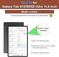 Vista 2 de DTTO Funda de piel prémium con soporte para Samsung Galaxy Tab S10 Ultra / S9 Ultra / S8 Ultra 2024/2023/2022, con soporte para bolígrafo S