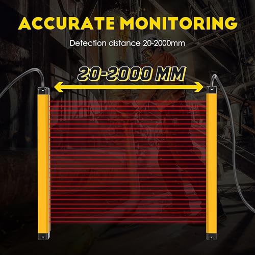 Miniatura 2 de CGOLDENWALL Cortinas de luz de seguridad ultrafinas de 0.472in, pantalla de luz, sensor infrarrojo, rejilla de seguridad, protector fotoeléctrico,