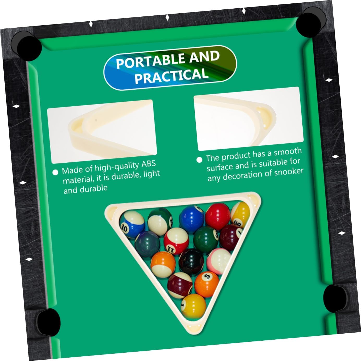 Triangle Billiard Rack American Style Pool Ball Rack Stable Frame Neatly Arranges Standard Balls Protective Design for Snooker and Table Billiards Enthusiasts