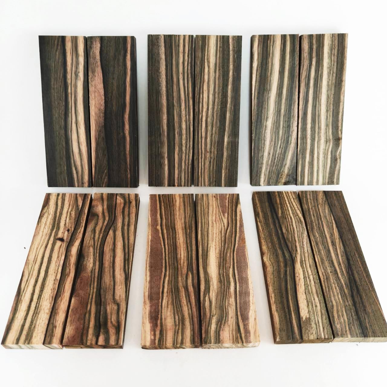 Macassar Ebony Burl Knife Handle Scales 2 Pack