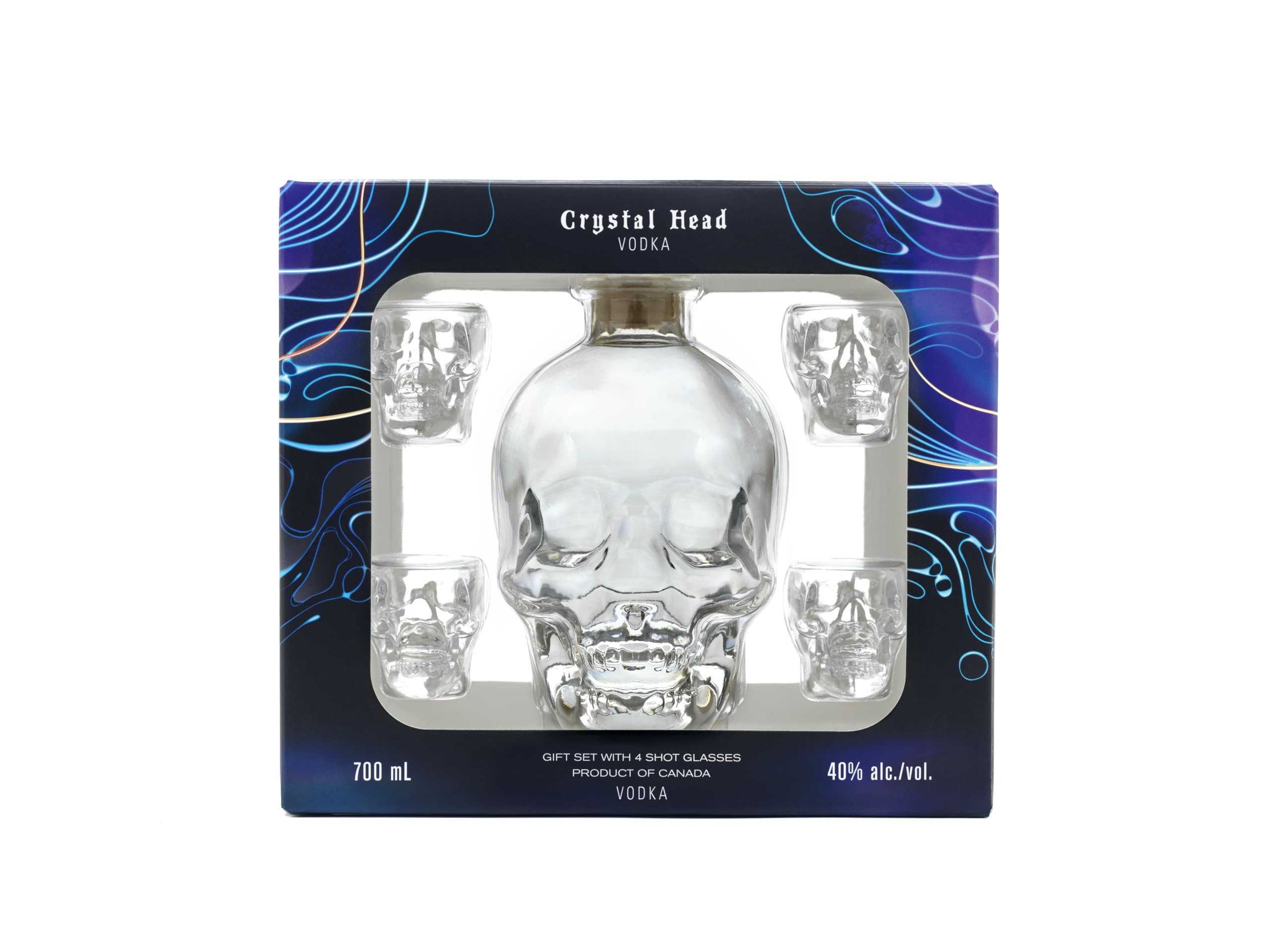 Crystal Head Vodka 40% Vol. 0,7l in Geschenkbox mit 4 Shotgläsern