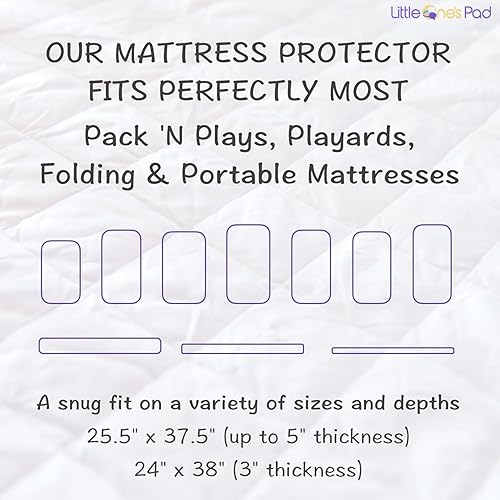 Miniatura 5 de Juego de fundas de colchón para cuna de Little Ones Pad - Se adapta a todas las cunas portátiles para bebé patios de juego y colchones plegables -