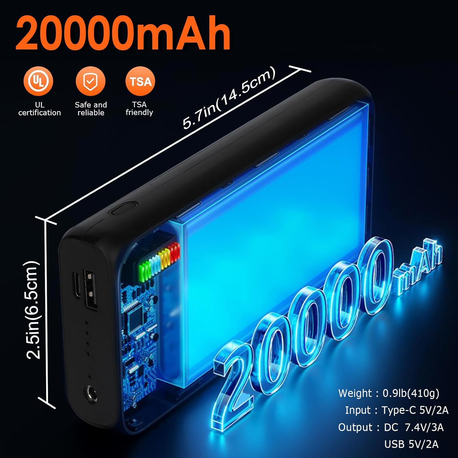 Heated Vest, 26 Heating Zones, Men's Heated Vest with 20000mah 7.4V Battery Pack, Washable,Rechargeable