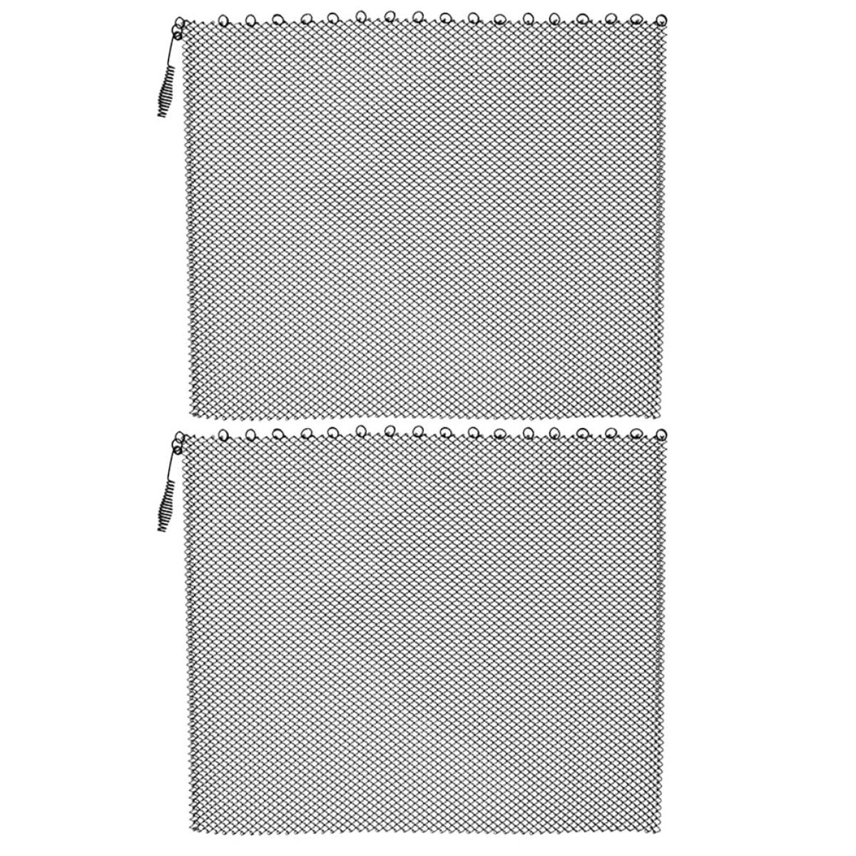 Écran de cheminée en maille lot de 2 pare-étincelles noir avec poignées pratiques