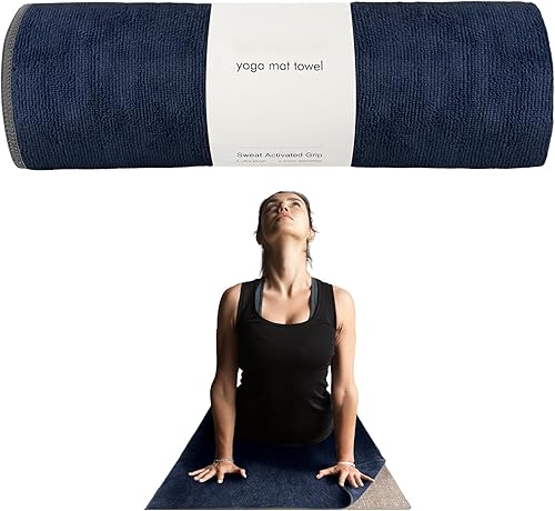 Miniatura 8 de Muka Toalla para esterilla de yoga caliente, antideslizante, cubierta de tapete de pilates, absorbente, suave, toalla de sudor para gimnasio, 72 x