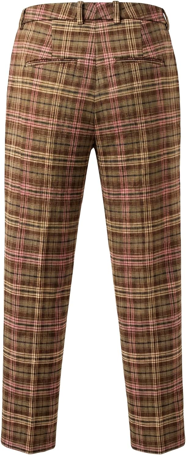 Women's Plaid Casual Pants High Waisted Vintage Tartan Comfy Millennium Checkered image 2