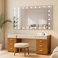 Vista 23 de WTTY LED Bathroom Mirror 32"x32" with Backlit and Front Light,Stepless Dimmable LED Mirror for Bathroom,Anti-Fog Lighted Bathroom Vanity Mirror