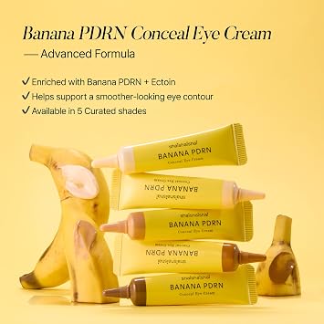 shaishaishai BANANA PDRN Conceal - Hydrating Under Eye Cream & Dark Circle Coverage, Advanced Formula with PDRN + Ectoin, Non-Sticky, Korean Skincare, 0.52 oz (Caramel)