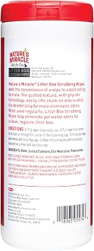 Nature's Miracle Just for Cats Litter Box Scrubbing Wipes, 30 Count (NM-5574)