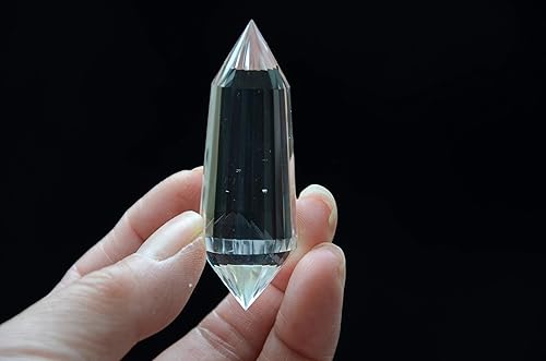 Miniatura 3 de FUFIZU Real Tibetan High Altitude Clear Phantom Crystal Point Quartz 24 Sided Vogel Style Wand 2.44 Inch Spiritual SHENGYUYIN
