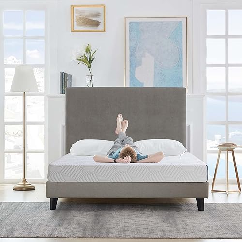 Colchón de tamaño matrimonial, colchón de espuma viscoelástica de gel de 8 pulgadas para un sueño fresco y aliviar la presión, colchones de firmeza