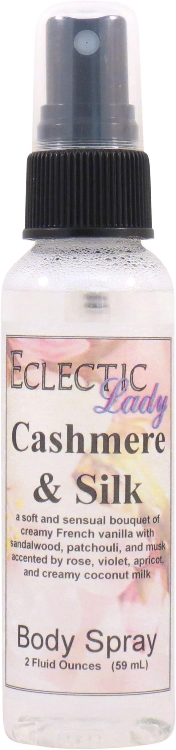 Cashmere and Silk Body Spray, 2 ounces, Body Mist for Women with Clean, Light & Gentle Fragrance, Cologne with Soft, Subtle Aroma For Daily Use
