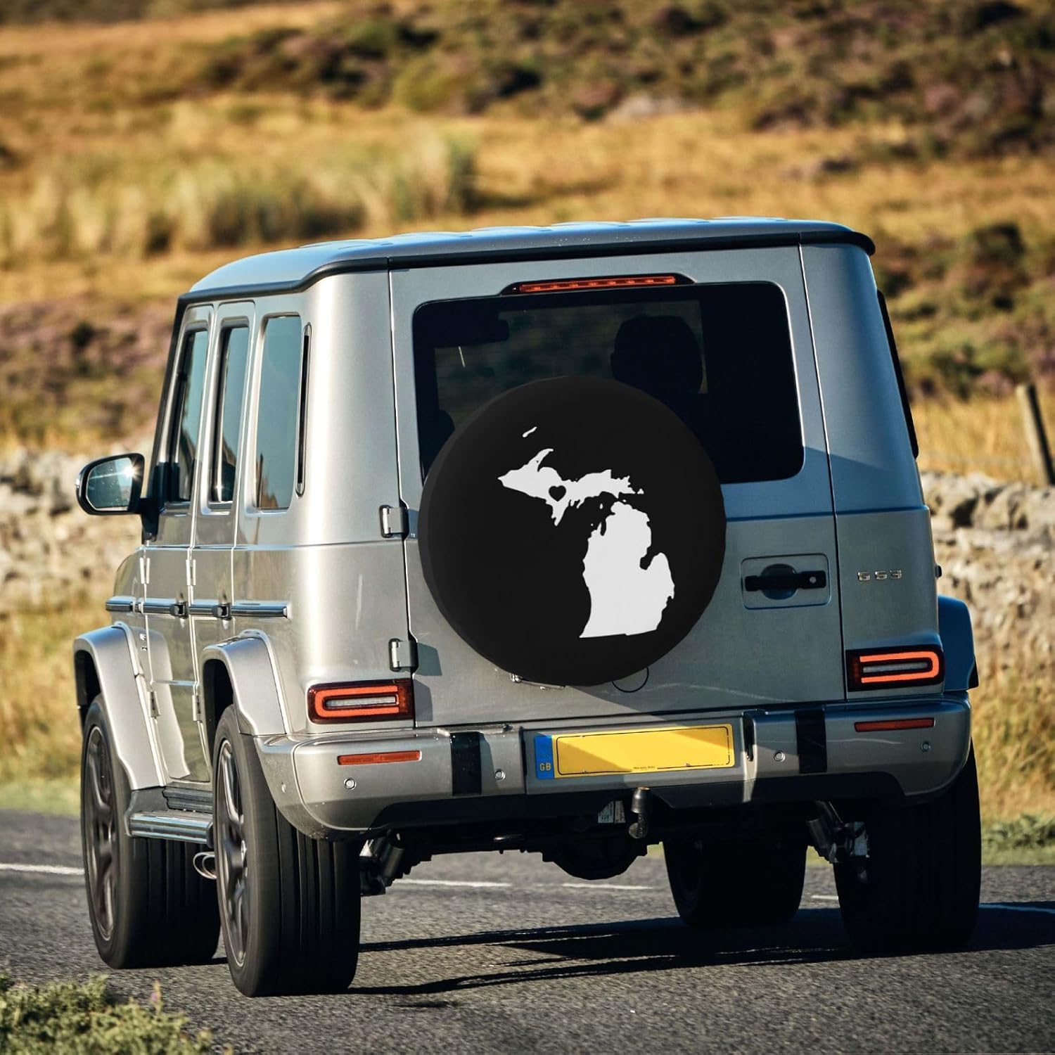 Love Michigan State Map Spare tire Cover dust Proof tire Cover fits Trailers, RVs, SUVs and Many 14/15/16/17 inch Vehicles