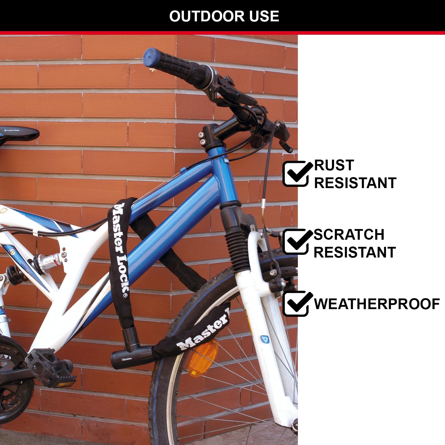 Catena Antifurto Bici Master Lock Con Lucchetto Mini U - 90cm Acciaio Temprato