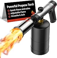 ThermoMaven Propane Torch: One-Touch Max Fire Blowtorch with Safety Lock - Charcoal Lighter for BBQ, Grilling, Sous Vide (Tank Not Included)