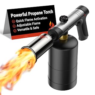 ThermoMaven Propane Torch with One-Touch Max Fire, Cooking Blow Torch Gun with a Safety Lock, Charcoal Lighter, Flame Thrower, Kitchen Food Torch Head for Grill, Sous Vide, BBQ (Tank Not Included) - Amazon product rated Grade A