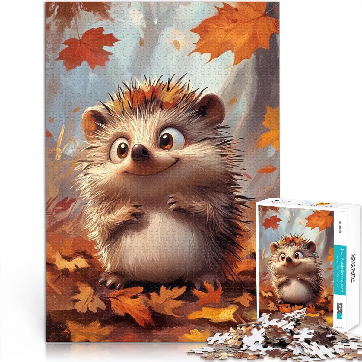 1000 Piece teenager Puzzles Cute Hedgehog in Autumn Geschenke zum Suchbegriff: "Herausfordernde Spiele" Geschenkideen38x26cm