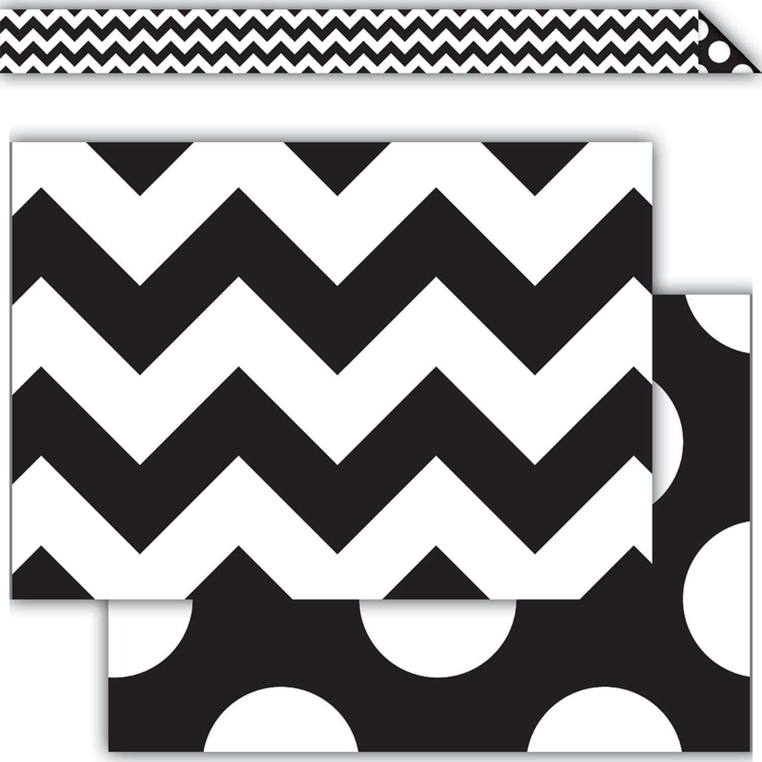 🔥 Cаѕhbасk uр tо 70% Teacher Created Resources 73174   Black & White Chevron Double-Sided Border