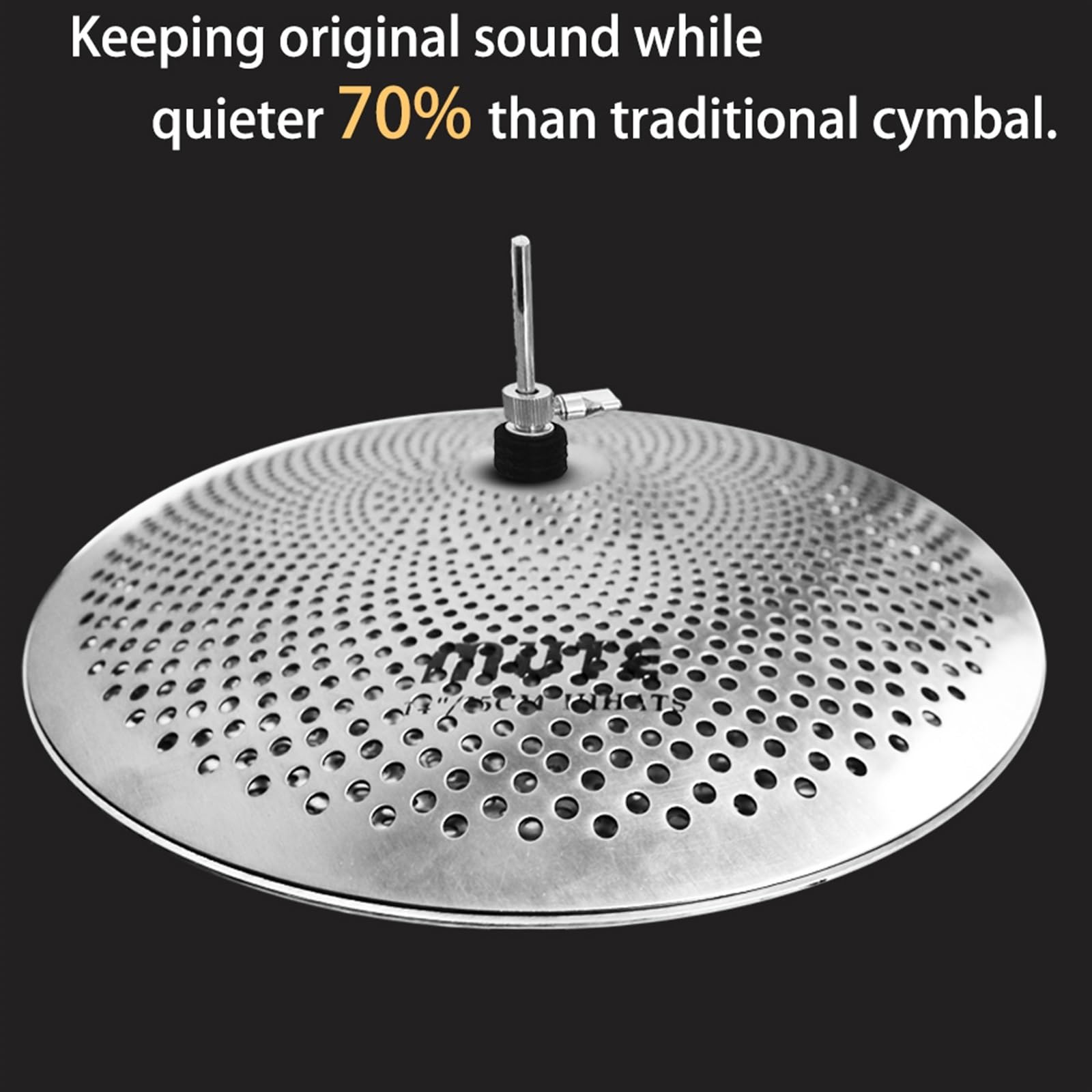 Set di 5 Piatti Muti 10 "Splash + 14" Hi-Hat + 16 "Crash + 20" Ride + Borsa per Batteria Jazz Piatti per Principianti