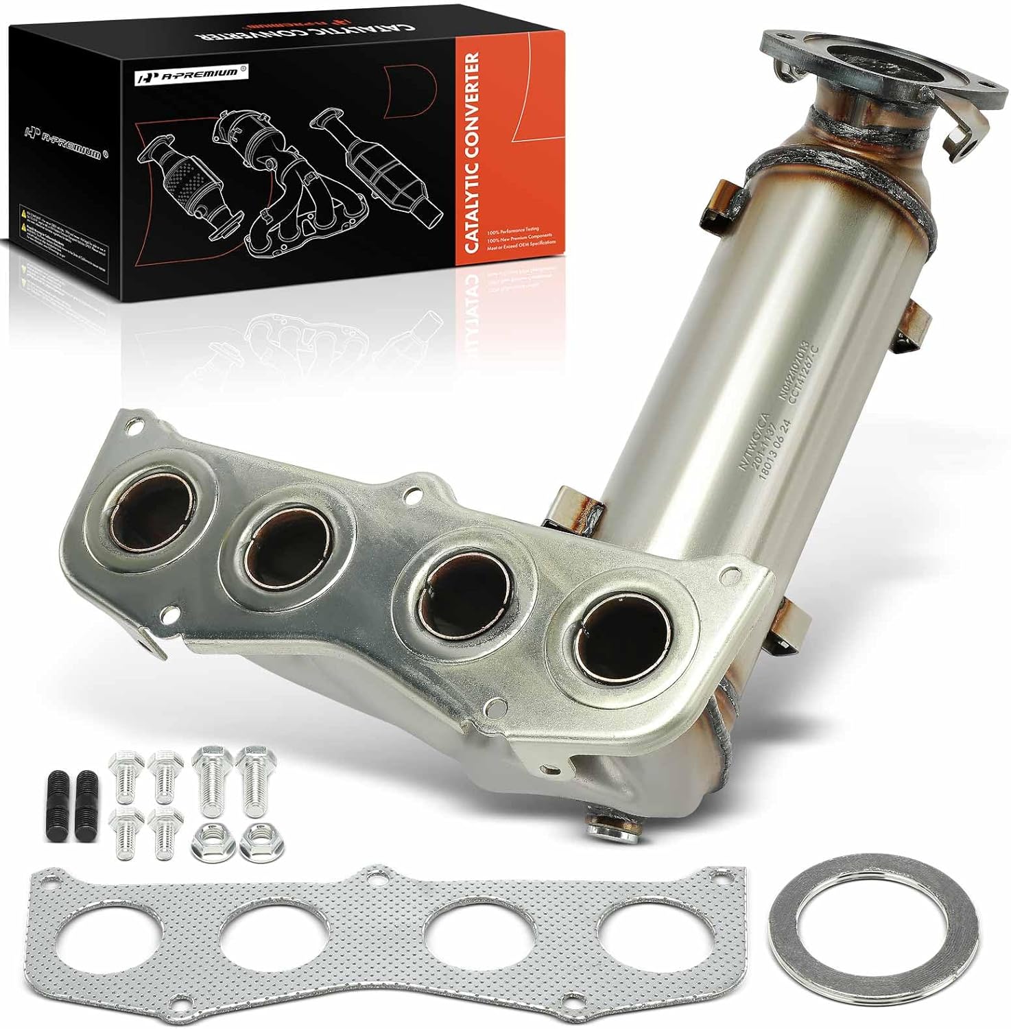 A-Premium Front Exhaust Manifold Catalytic Converter with Gasket Kit Direct-Fit Compatible with Toyota Camry 2007 2008 2009 2010 2011, 2.4L, E.P.A. Compliant