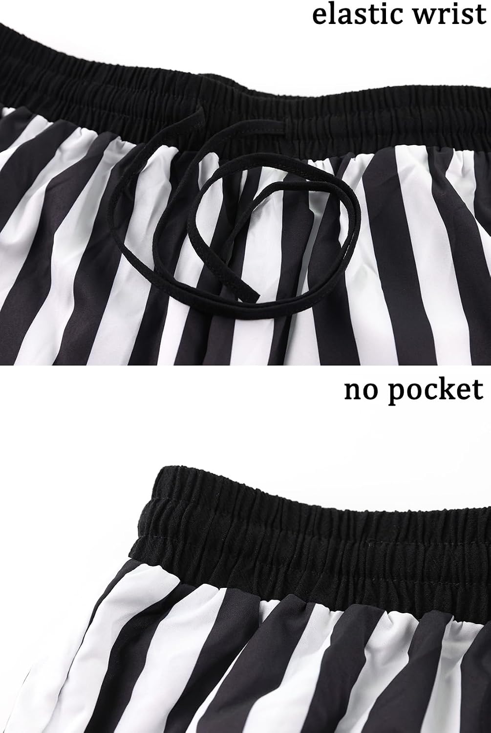 Mens Pirate Pants Medieval Viking Costume, Renaissance Lace-up Ankle Banded Trousers Stripes Cotton Linen Cosplay(Black&White,XL), X-Large