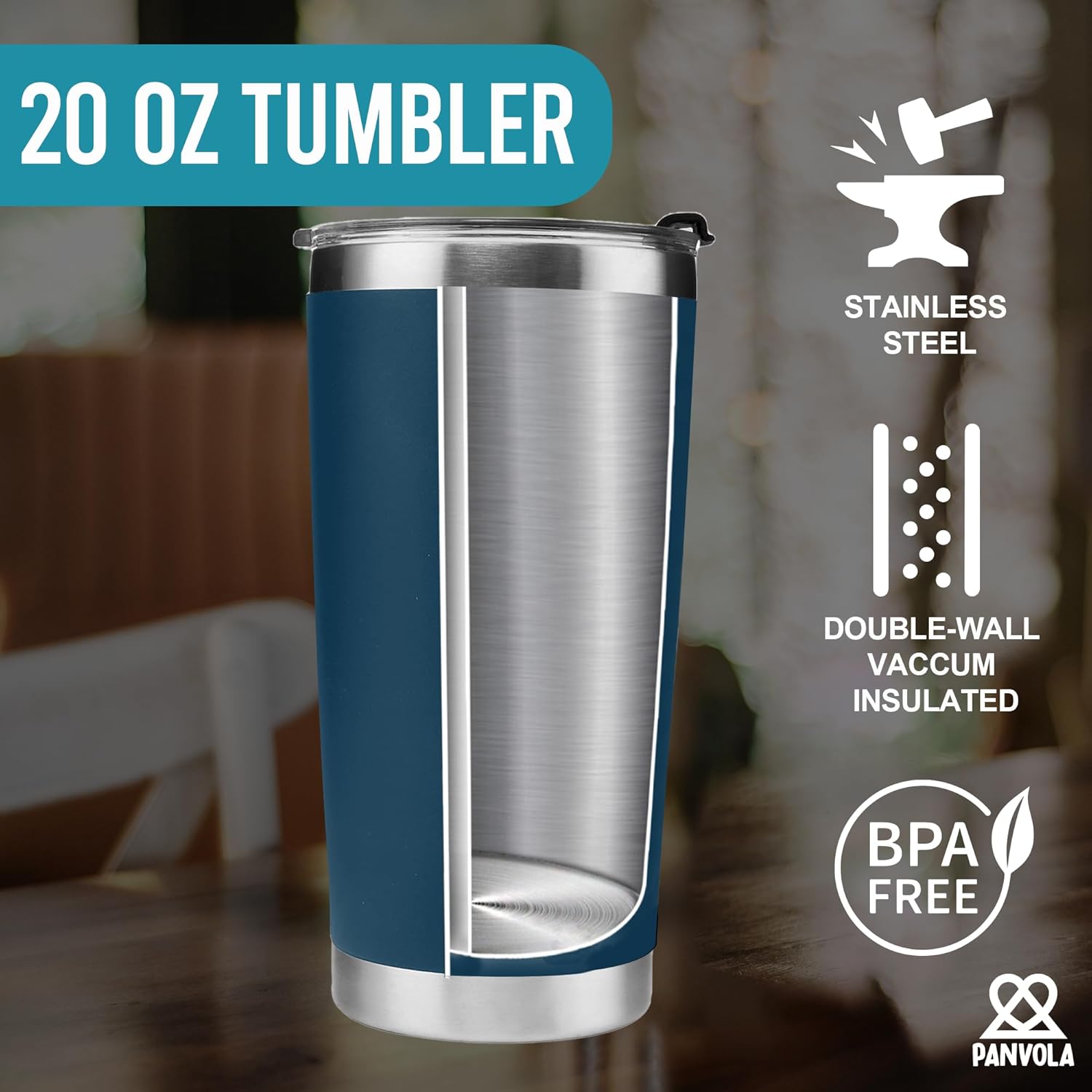 Panvola I'd Rather Be Fishing Fisherman Tumblers Fishing Gifts To Husband Dad Grandpa Boyfriend From Wife Mom Grandson Granddaughter Girlfriend Vacuum Insulated Tumbler (Blue, 20 oz) - Image 4