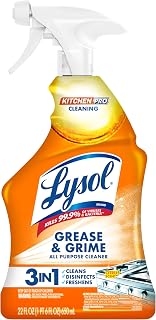 Lysol Pro Kitchen Degreaser Spray - Antibacterial Cleaner for Grease on Counters, Stovetops, Ovens, Citrus Scent 22oz