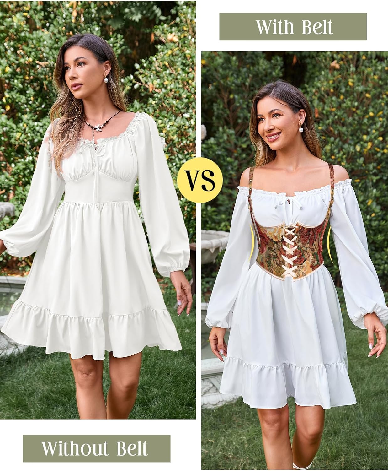 Scarlet Darkness Corset Belt for Women Renaissance Underbust Corset Floral Lace Up Boned Waist Belts - Image 5