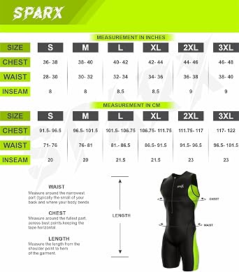 Sparx Men's Elite Triathlon Suit Trisuit Speedsuit Skinsuit Swim-Bike Triathlon Race Suit L