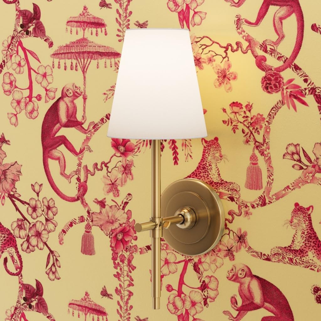 Gold Metallic Wallpaper 27ft x 2ft - maximalist Vintage,Bright Pink,hot Pink Toile,Leopard Monkey,Chinoiserie Traditional Wallpaper by Spoonflower