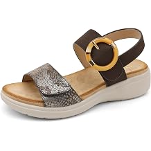 UBFEN Womens Outdoor Walking Sandals Comfort Stable Low Wedge Platform