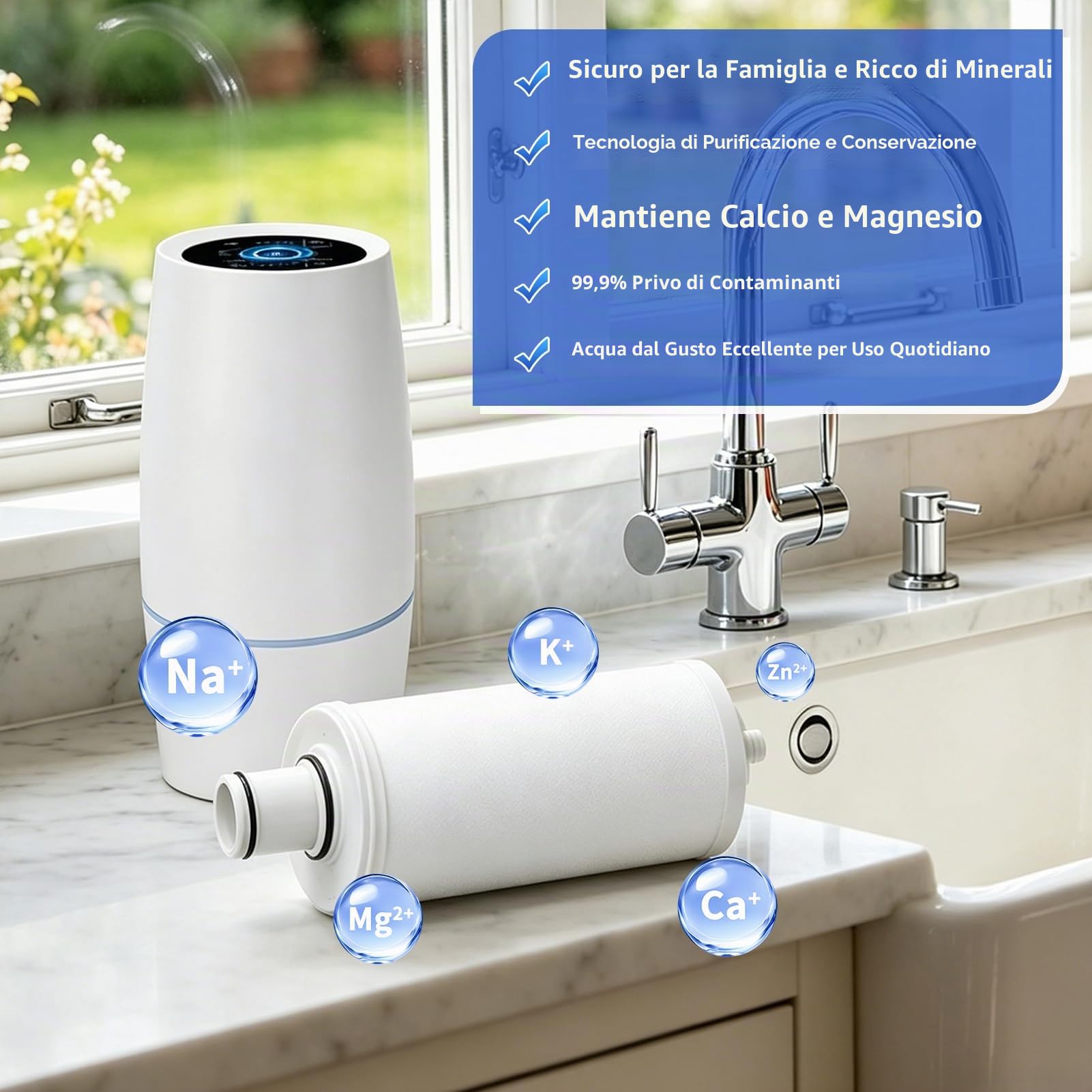 Cartuccia filtro dell'acqua, cartucce di ricambio compatibili con eSpring System 100186, filtrazione a carbone attivo, filtrazione 0,2 μm