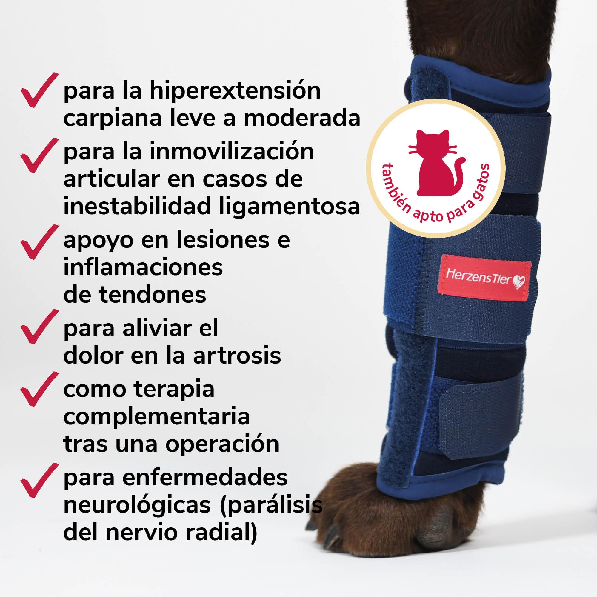 Vendaje Carpiano Bajo de Espuma Talla XL para Perros & Gatos con Férulas para la Estabilización de la Hiperextensión Carpiana & Ayuda en Lesiones Agudas del Carpo