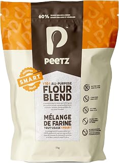 Peetz Gluten Free Flour S.M.A.R.T Blend One To One Baking Flour | 60% Whole Grains And Seeds | All Purpose Mix For Bread, Pizza, Pasta, Cookies, Cakes and Healthy Snacks | High Protein | Non-GMO | 1 kg