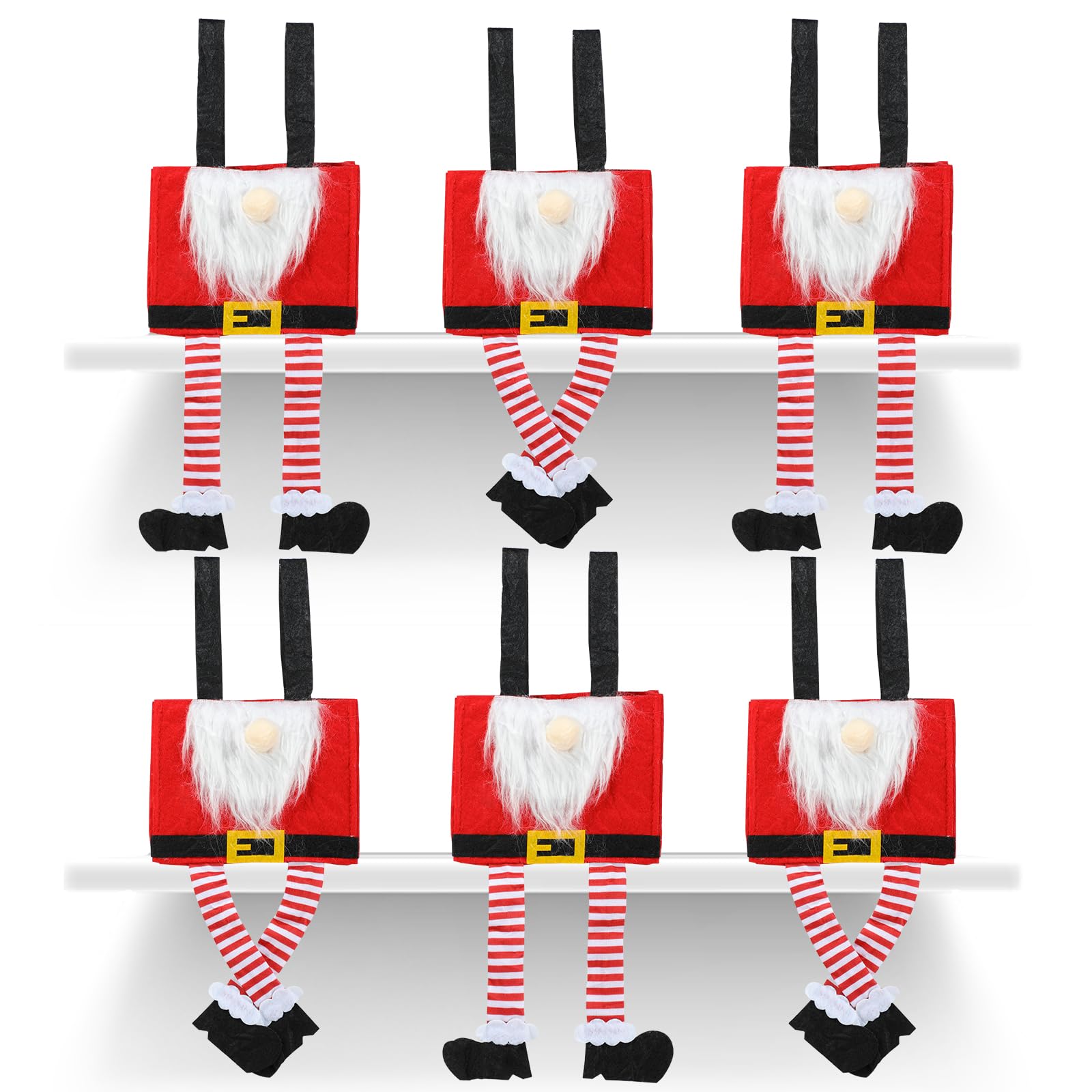 MSQ 6pcs Santa Claus Elf Pants Tote Treats Bags Gift Christmas Candy Bags