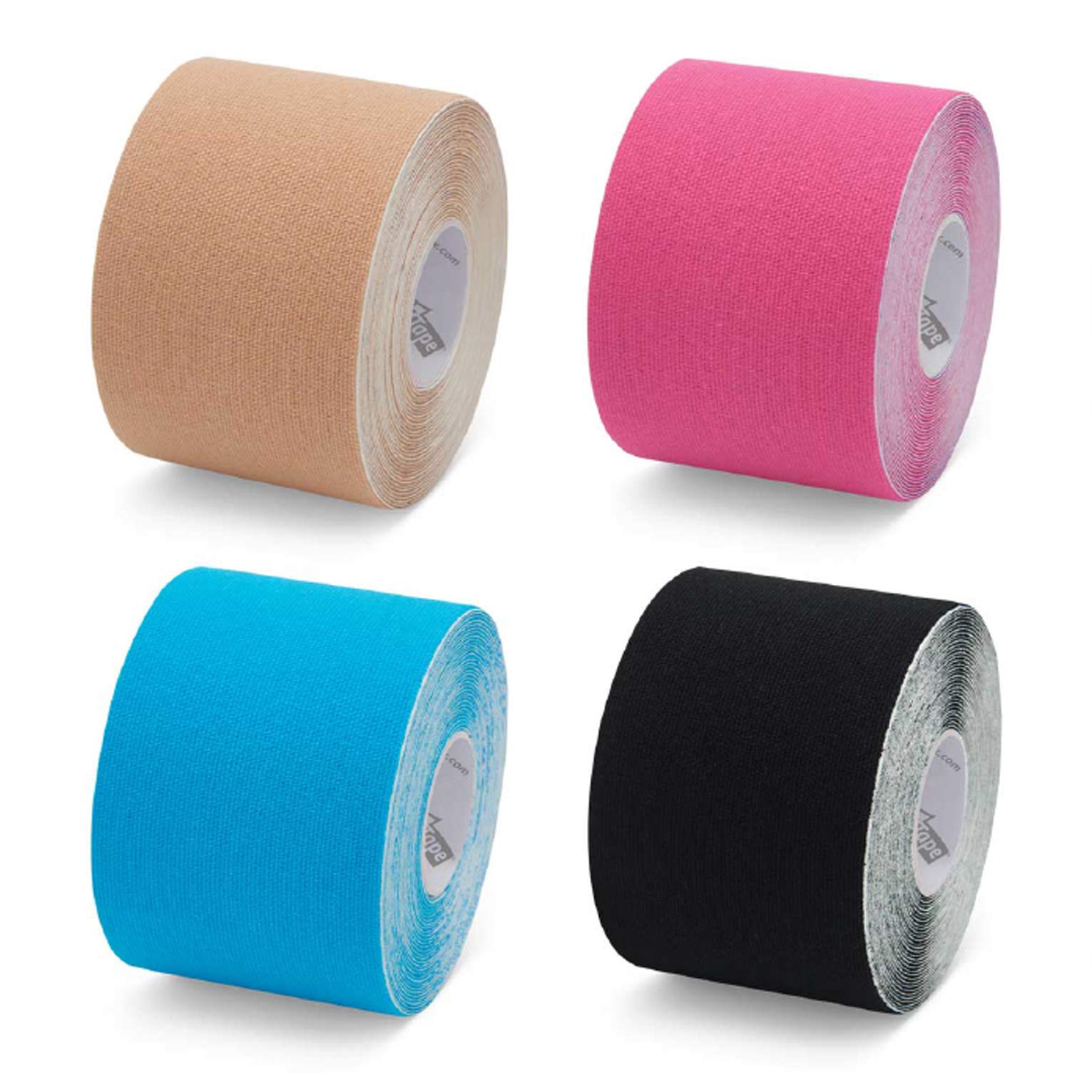 K-Tape® Mixed Box of 4 (4 rouleaux de 5 cm x 5 m chacun) [Beige, Rouge, Bleu, Noir]