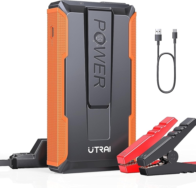 Portable Car Battery Jump Starter with LED Light