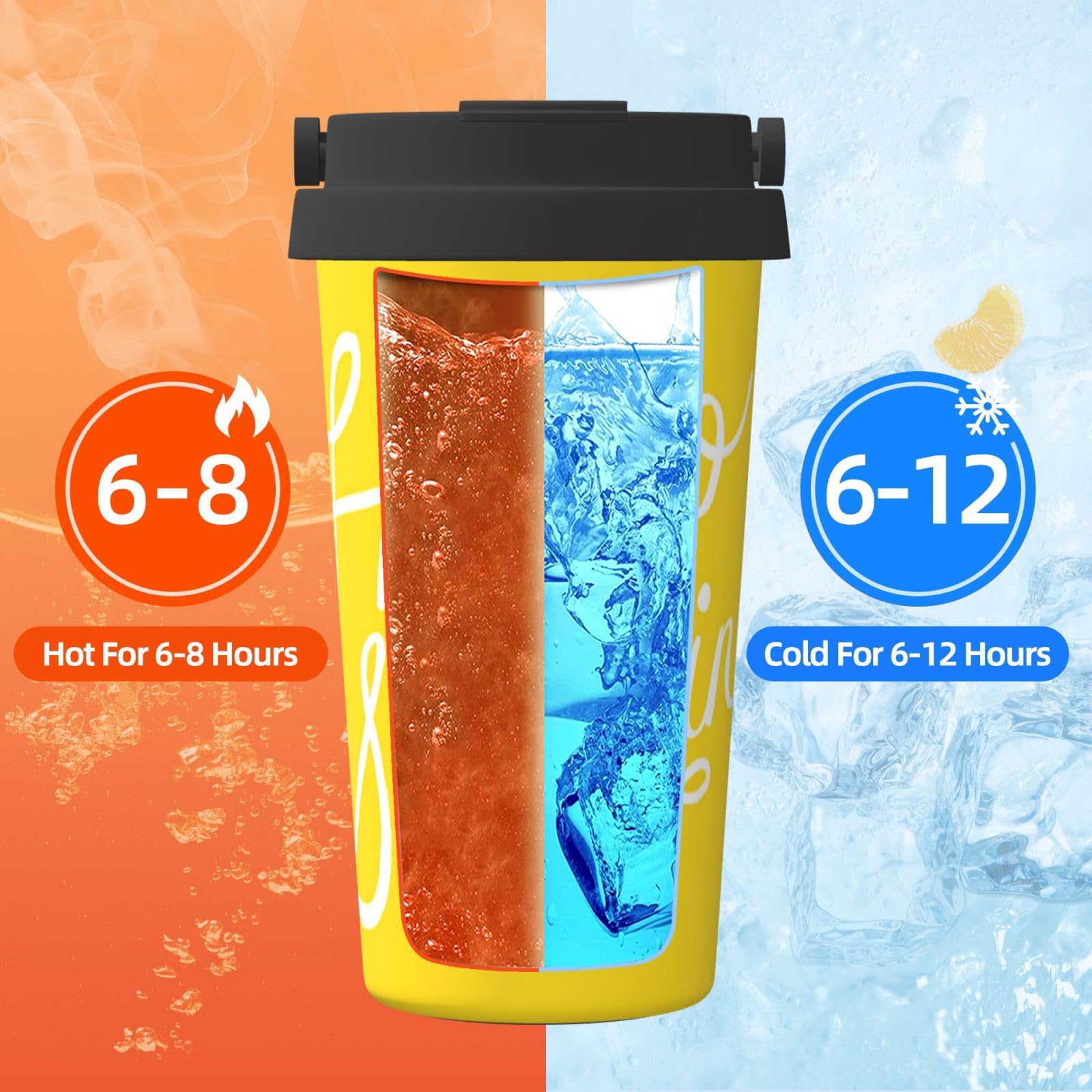 Goodlooking 'Hello Sunshine Printed Carry Insulated Coffee Mug Car Cup Portable Car Straw Cup