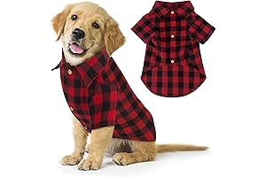 Plaid Christmas Dog Shirt Red Buffalo Dog Outfit Soft Casual Dog Costume