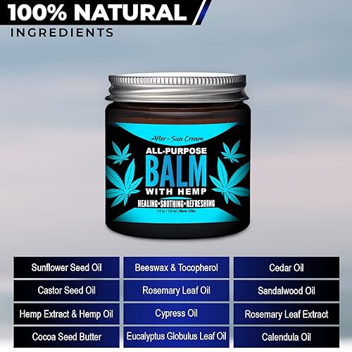 Miniatura 3 de After Sun Cream with Hemp - 4 oz Organic After Sun Care, Multi-Purpose After Sun Lotion For Your Face & Skin, Sunburn Relief, After Sun Moisturizer,